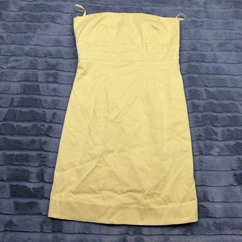 Banana Republic Yellow Strapless Ribbed Stretch Sheath Dress Size 8